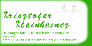 krisztofer kleinheincz business card